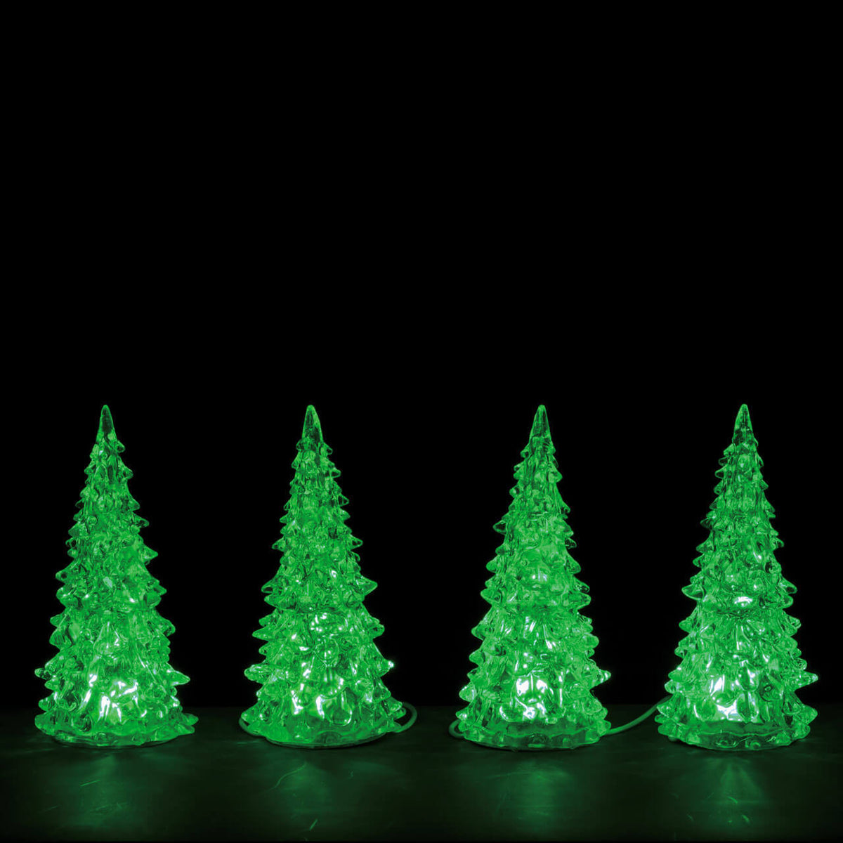 Lemax 3 Color Crystal Lighted Tree - 4 Piece Set