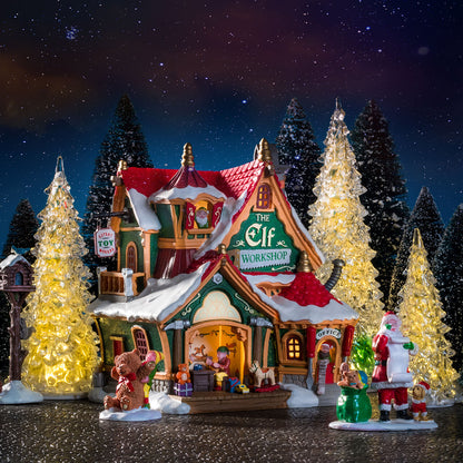 Lemax 3 Color Crystal Lighted Tree - 4 Piece Set