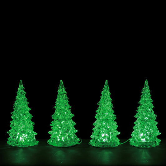 Lemax 3 Color Crystal Lighted Tree - 4 Piece Set