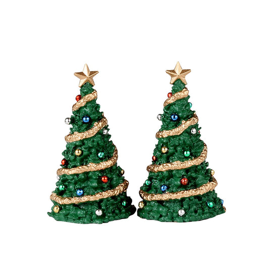 Lemax Classic Village Christmas Trees - 2 Piece Set