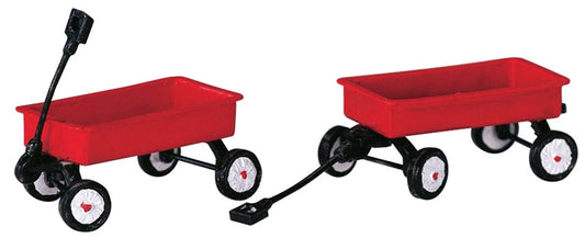 Lemax Red Wagons Set Of 2