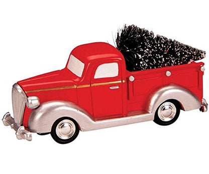 Lemax Village Pick-Up Truck With Tree