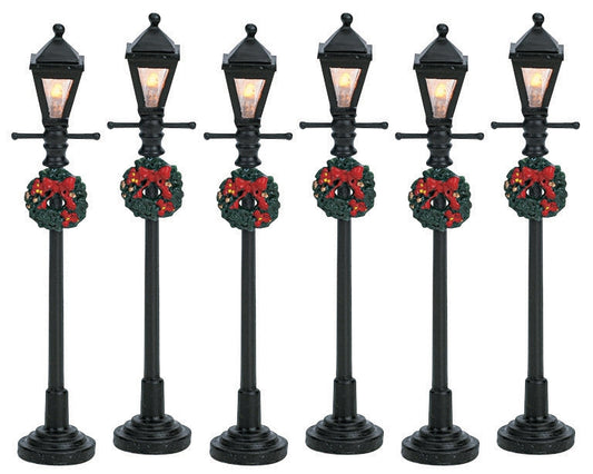 Lemax Village Gas Lantern Street Lamp - Set Of 6